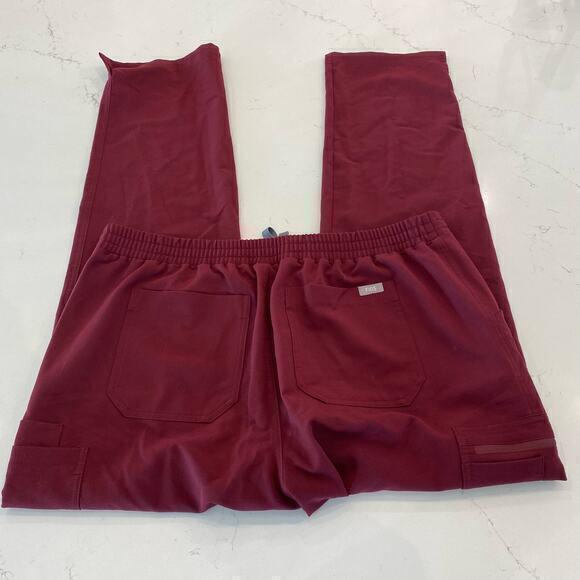 FIGS Yola Skinny Scrub Pants Burgundy Size Large - Picture 4 of 5